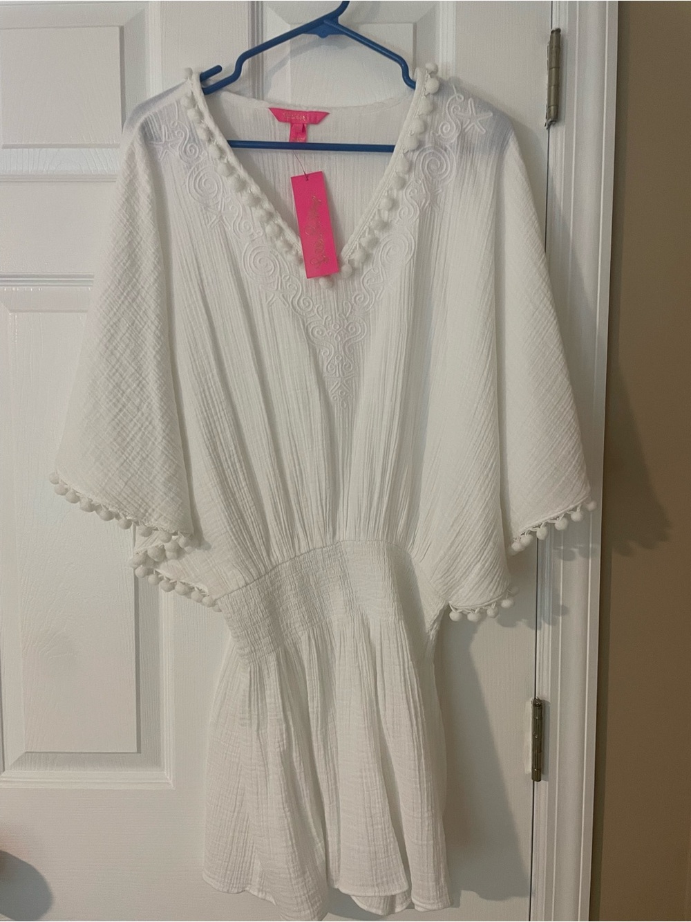 Lilly Pulitzer White Pom-Pom Swim Coverup